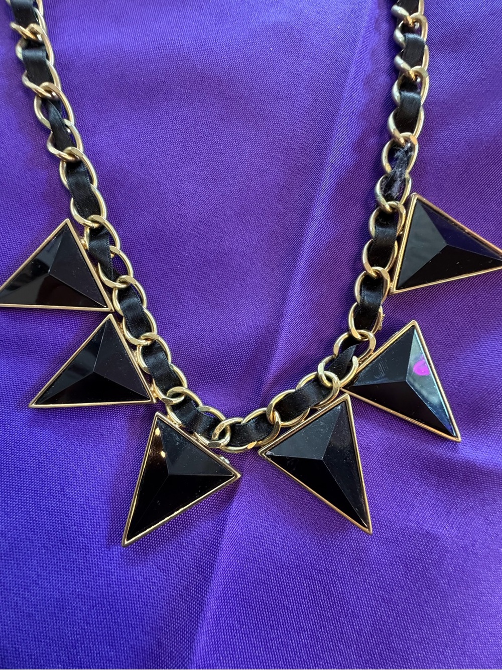 Park Lane Le Louvre Necklace Black Gold Statement Retired $161
